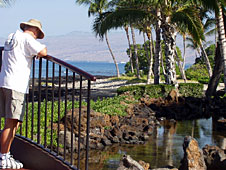 Big Island, Kohala Coast, fis ponds at Canoe House