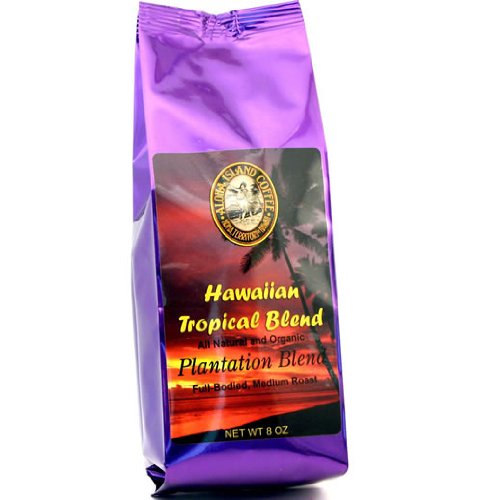 Aloha Island Kona Hawaiian Organic Medium Roast Coffee 8 Oz Ground